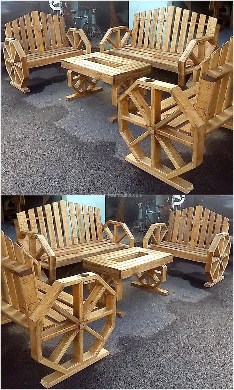 recycled-pallets-furniture-set