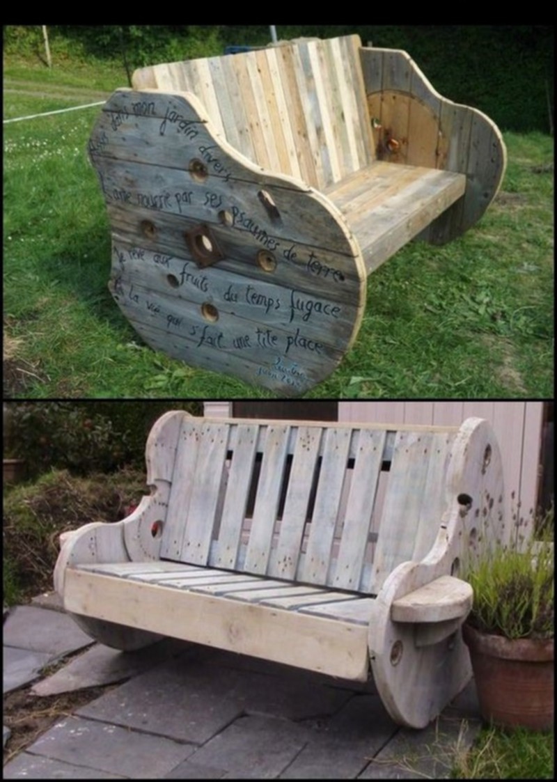 Pallet Wood bench (8)