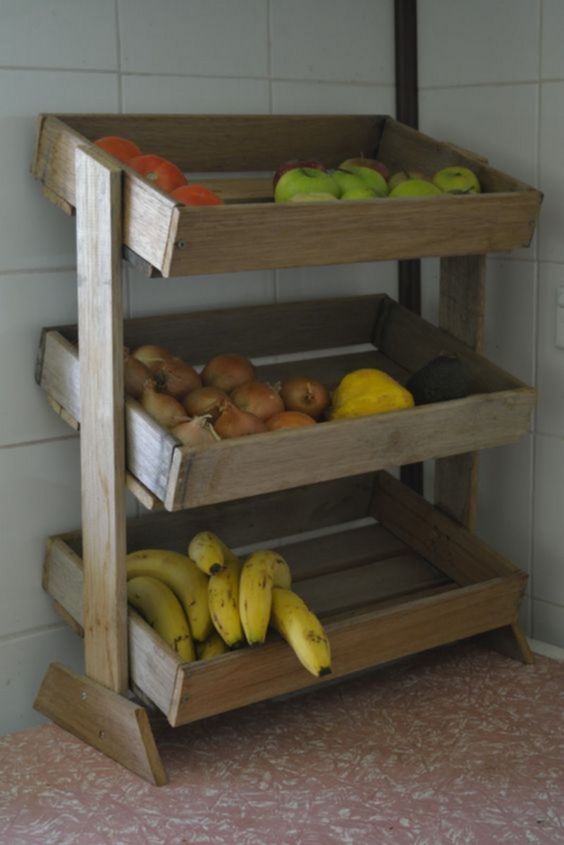 DIY PRODUCE WOODEN HOLDER for $10, DIY fruit/vegetable storage rack, PRODUCE STAND