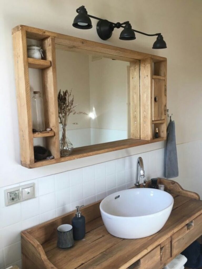 Pallet Wood Bathroom Mirror Ideas HOW TO MAKE DIY