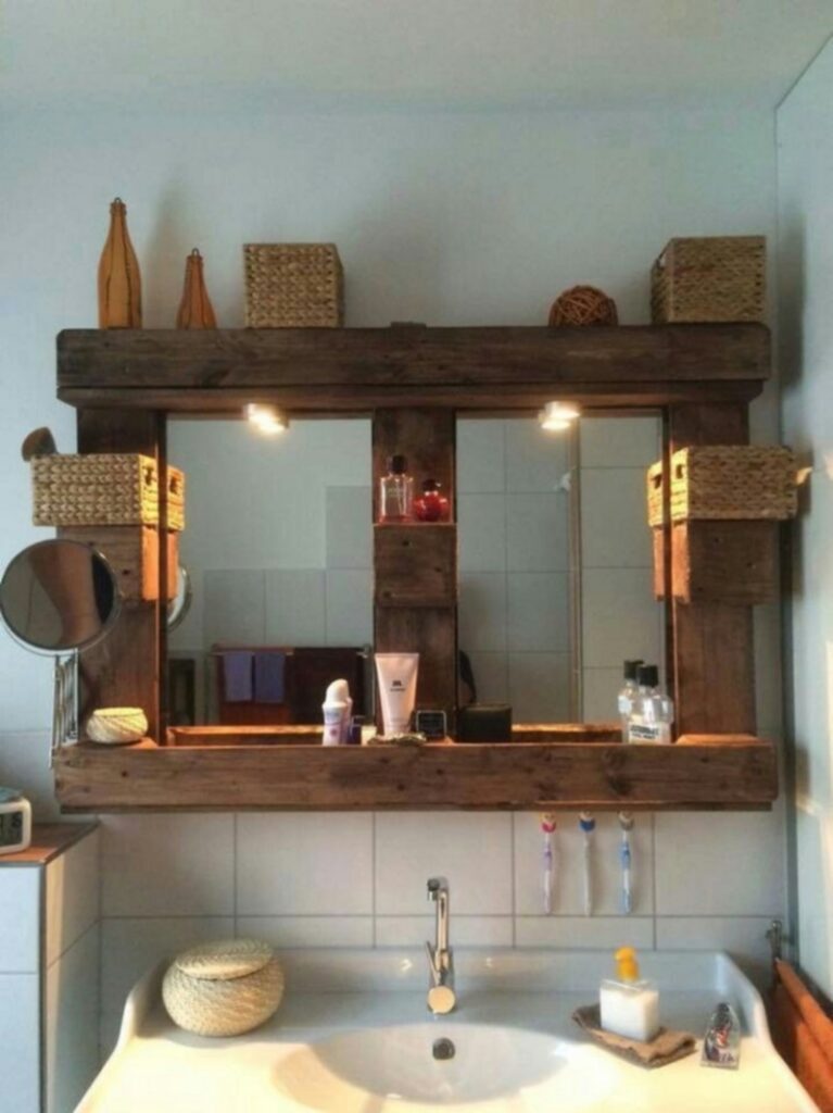Pallet Wood Bathroom Mirror Ideas - HOW TO MAKE – DIY