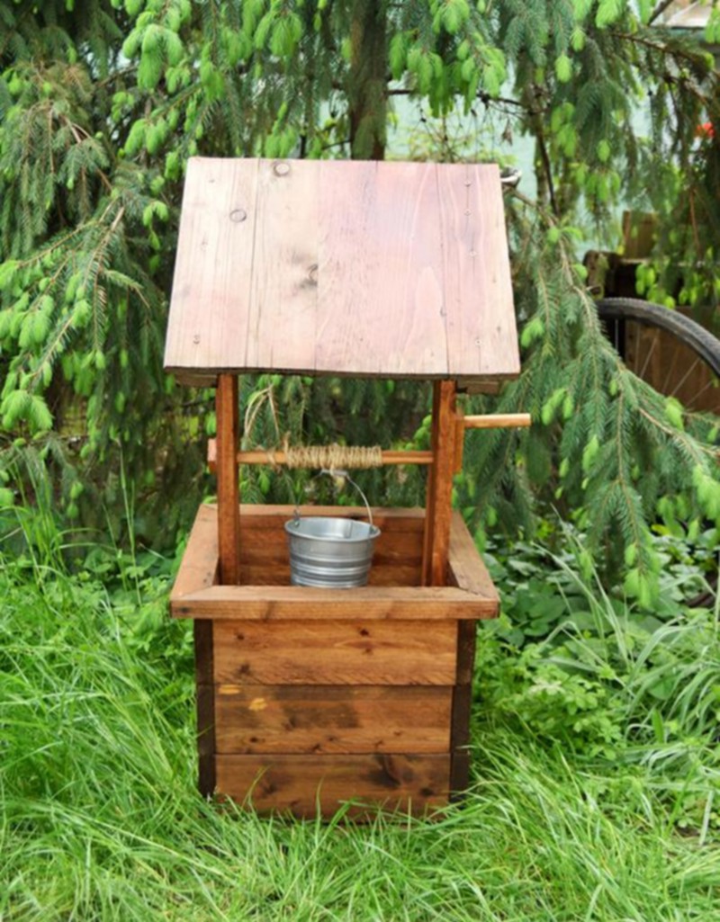 Pallet Wood Garden Wishing Well Ideas HOW TO MAKE DIY