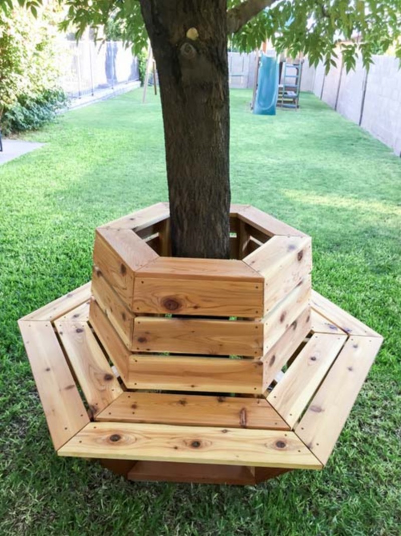 Pallet Tree Bench (18)