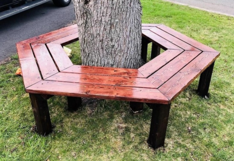 Pallet Tree Bench (7)