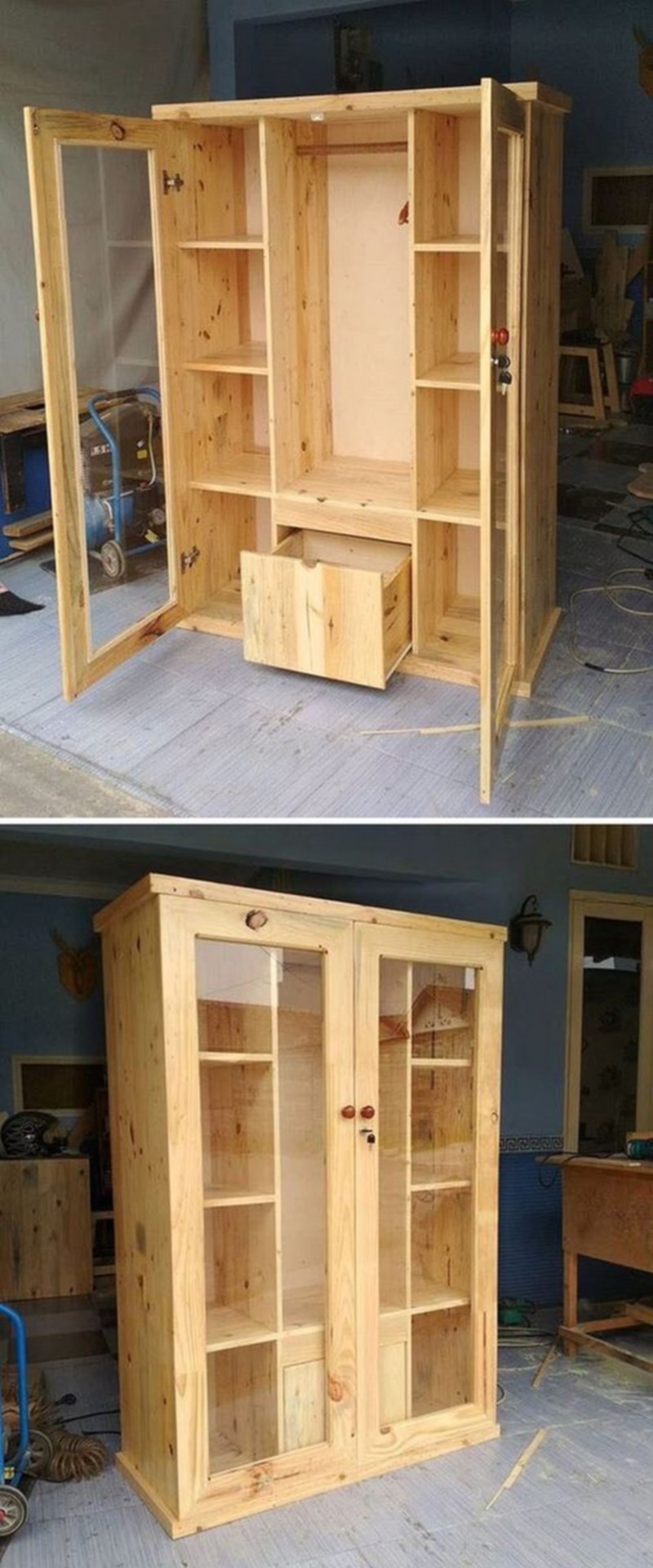 Pallet Wardrobe Closet (9)