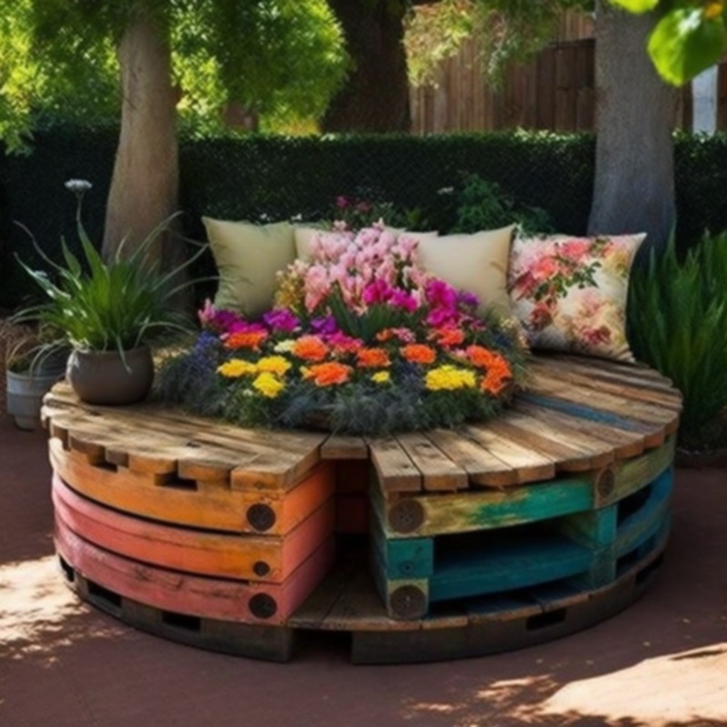 Wooden Deck With Bench Designs (23)