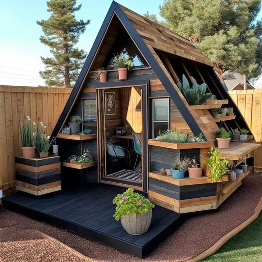 Amazing Wood Shed And Cabin Ideas For Garden (21)