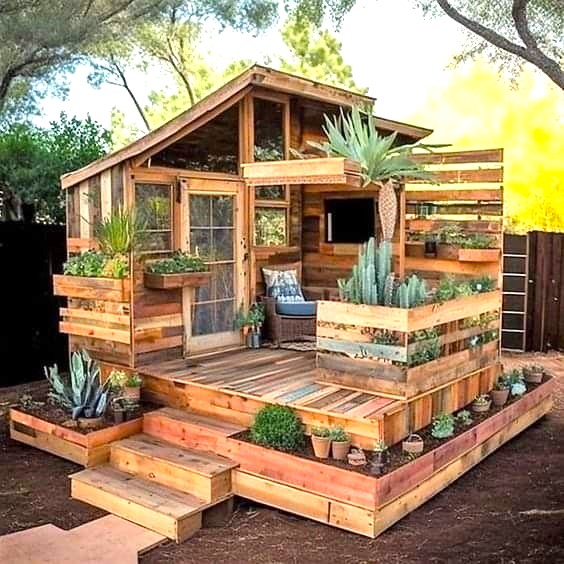 Amazing Wood Shed And Cabin Ideas For Garden (24)