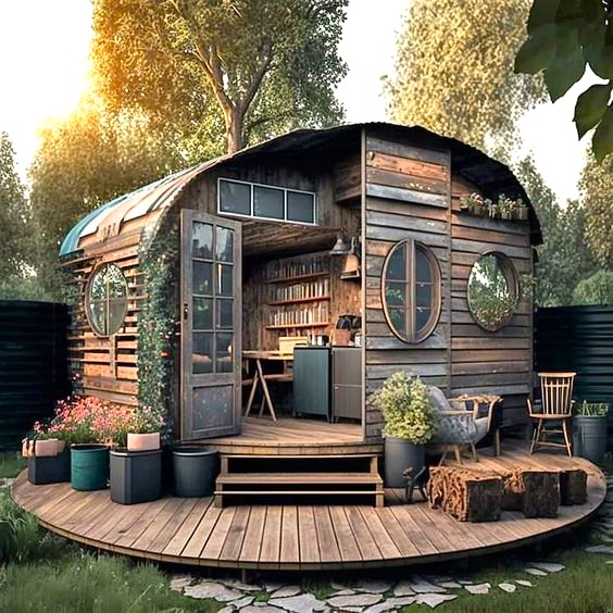 Amazing Wood Shed And Cabin Ideas For Garden (7)