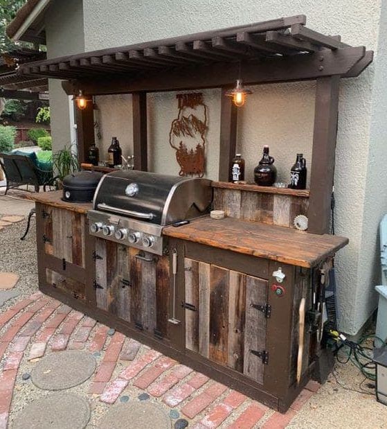Beautiful Outdoor wood pallet Kitchen Ideas (22)