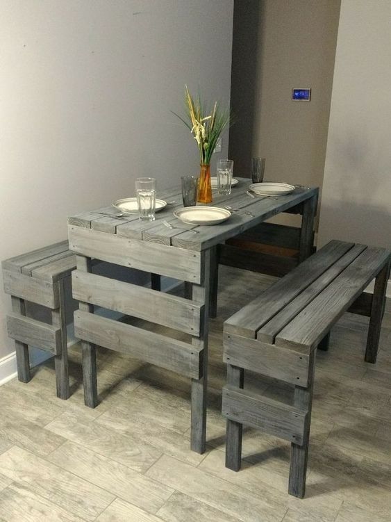 Wooden Garden Table Bench Set (15)