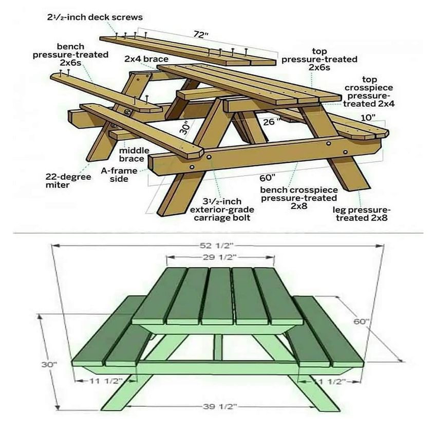 Wooden Garden Table Bench Set (17)