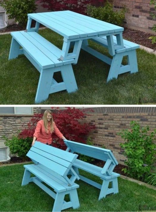 Wooden Garden Table Bench Set (7)