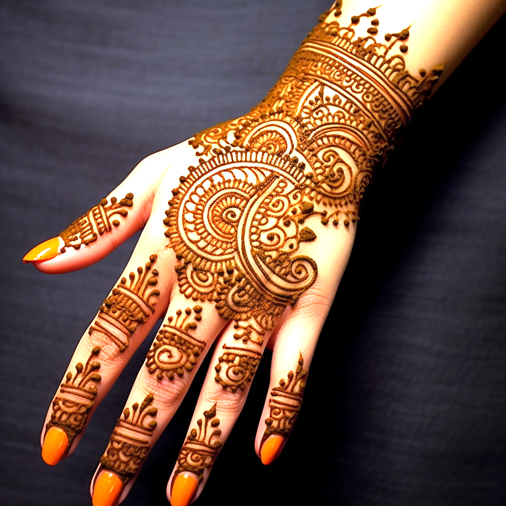 Mehndi designs for the back hand (3)