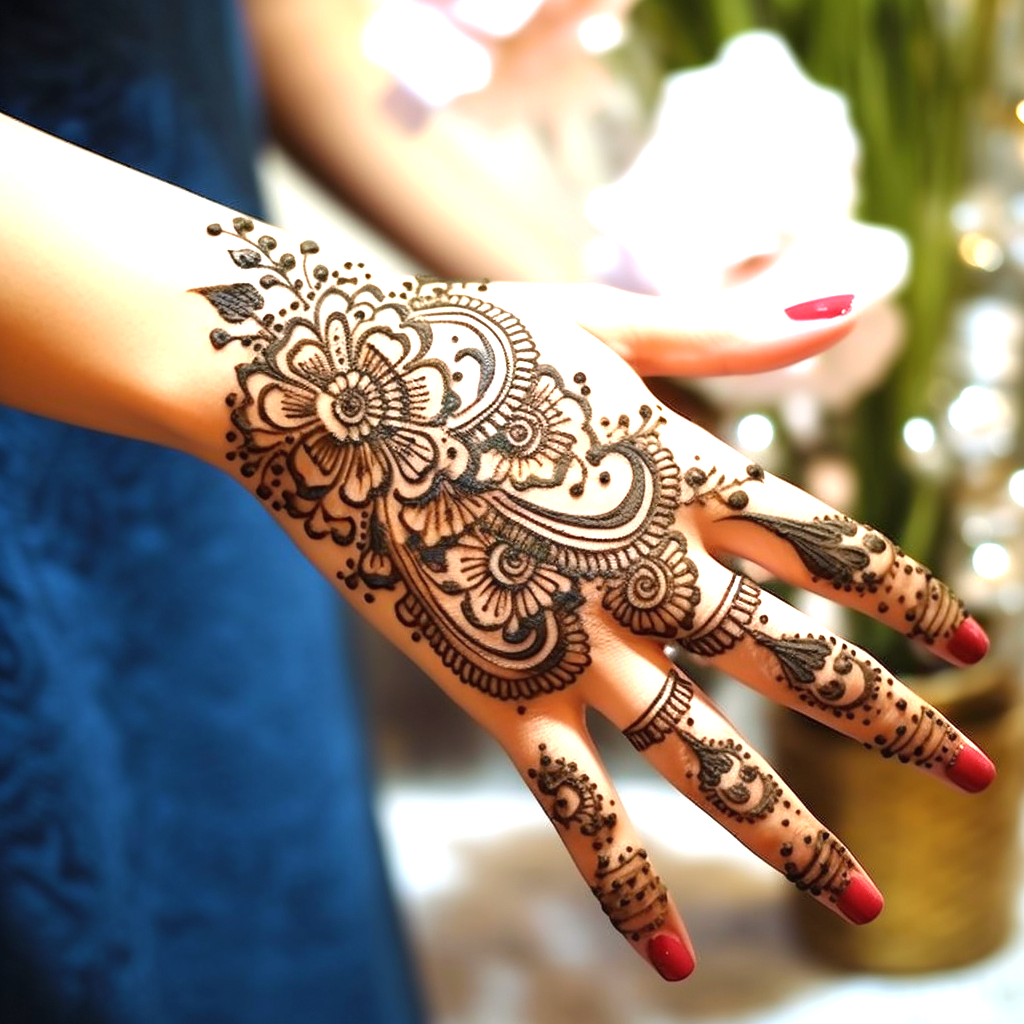 Mehndi designs for the back hand (8)