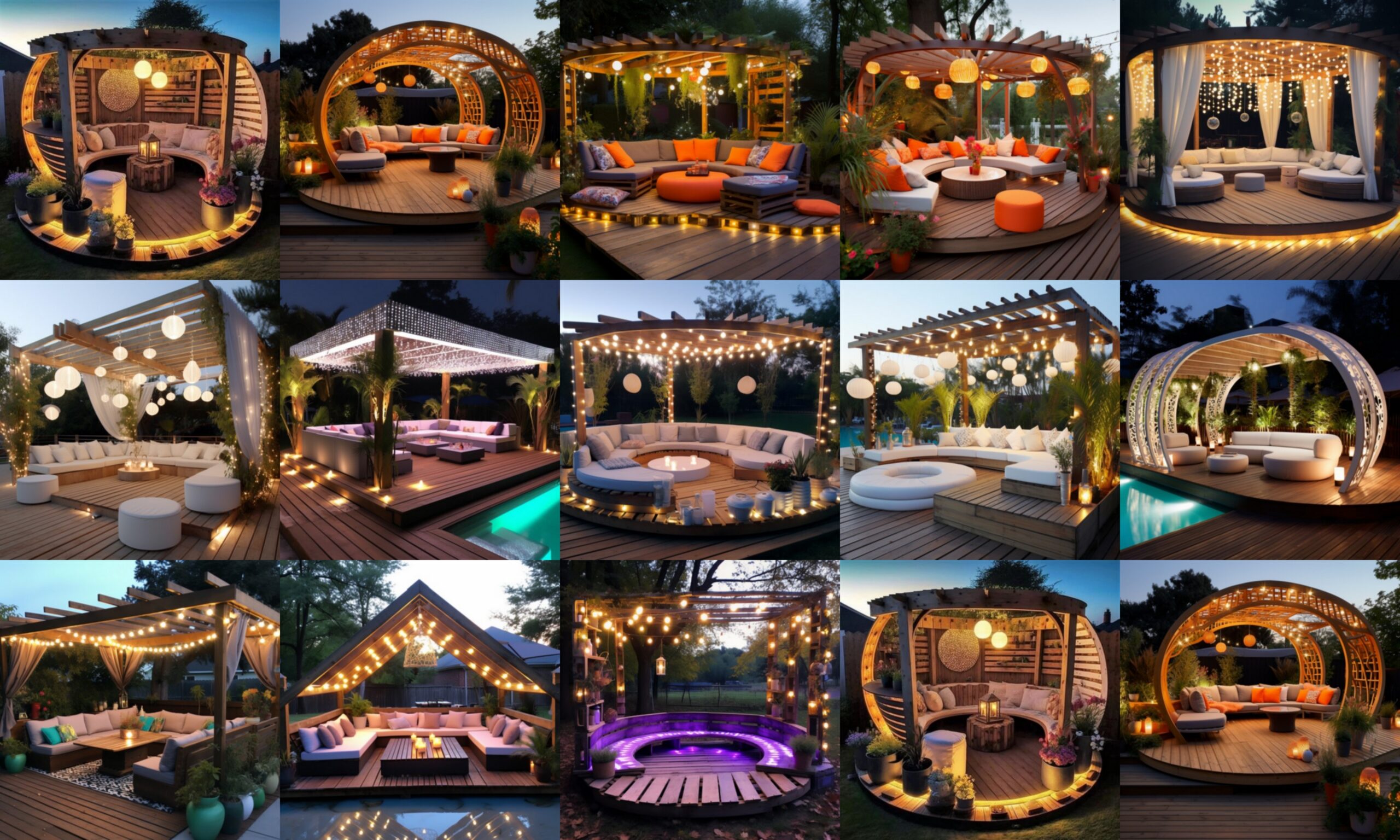 wonderful wooden pergola with deck on light design