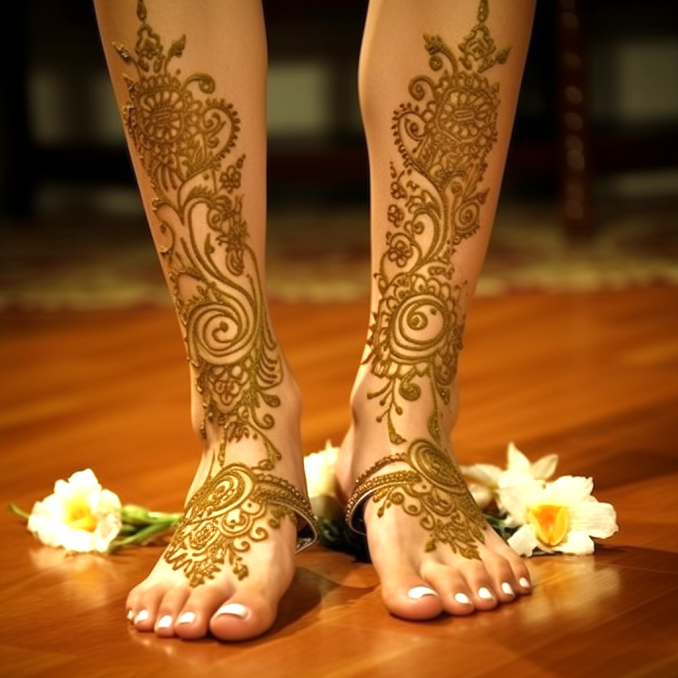 mehndi design for this wedding full foot (1)