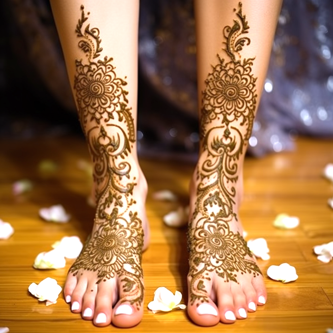 mehndi design for this wedding full foot (10)