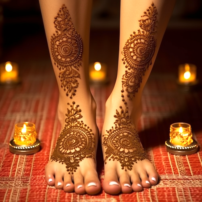 mehndi design for this wedding full foot (14)
