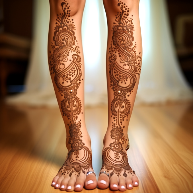 mehndi design for this wedding full foot (15)