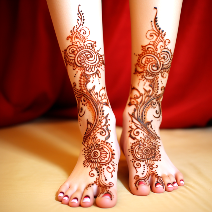 mehndi design for this wedding full foot (2)