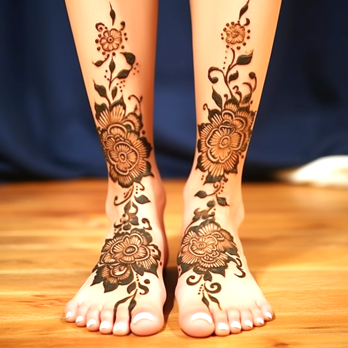 mehndi design for this wedding full foot (5)
