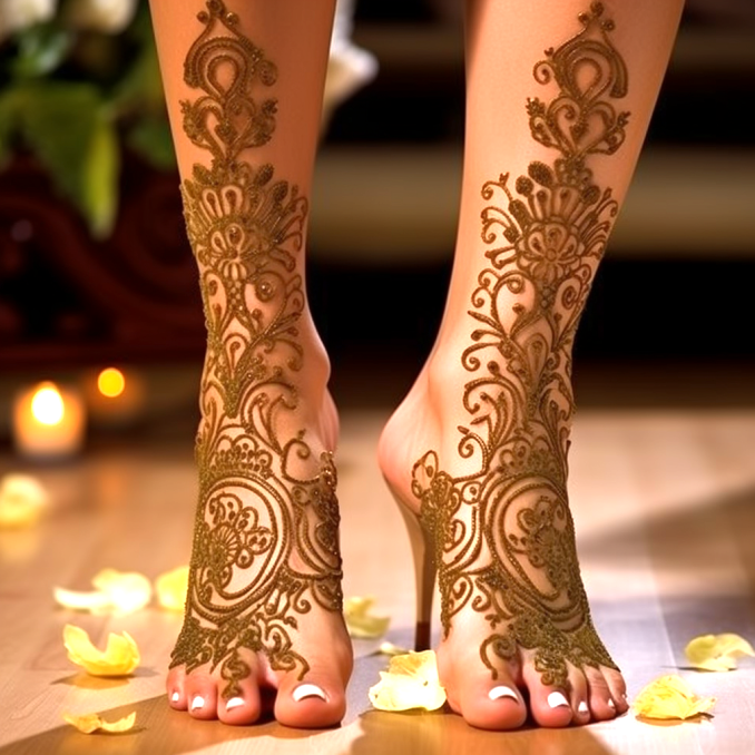 mehndi design for this wedding full foot (6)