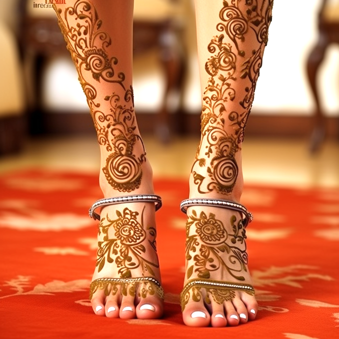 mehndi design for this wedding full foot (7)