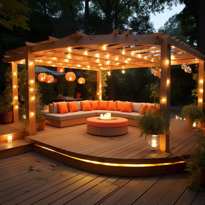 wonderful wooden pergola with deck on light design (48)