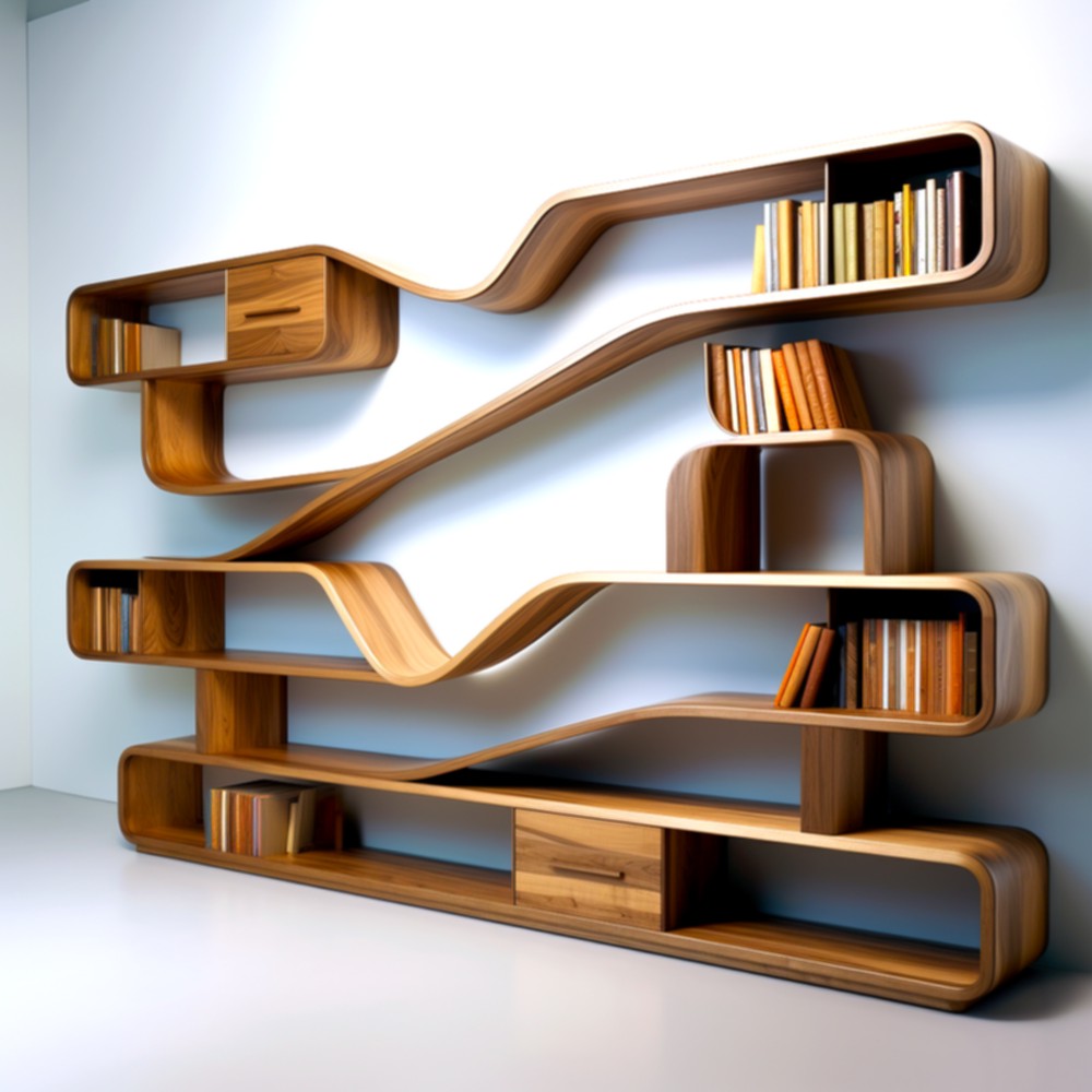 Modern Wood Bookshelves A Fusion Of Function And Style (6)