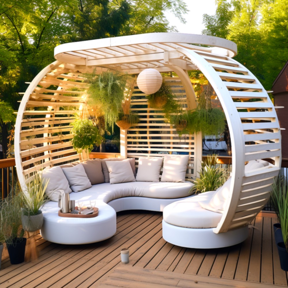 Outdoor Living Creating A Wood Pallet Patio Lounge Pergola And Deck (1)