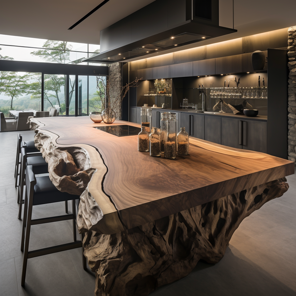 Harmony of Style & Utility Elevate Your Kitchen with a Luxurious Wooden Kitchen Island 🍽️🌿 (1)