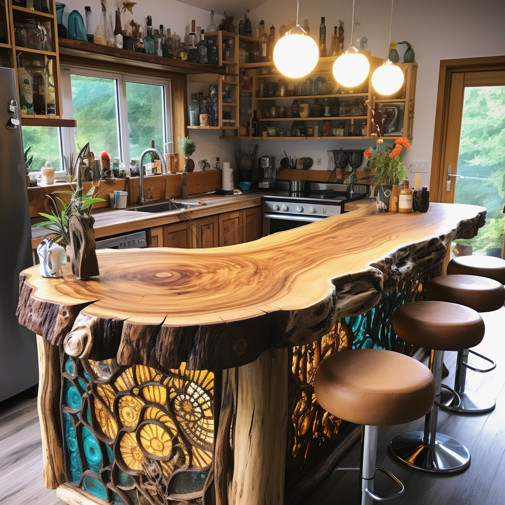 Harmony of Style & Utility Elevate Your Kitchen with a Luxurious Wooden Kitchen Island 🍽️🌿 (1)