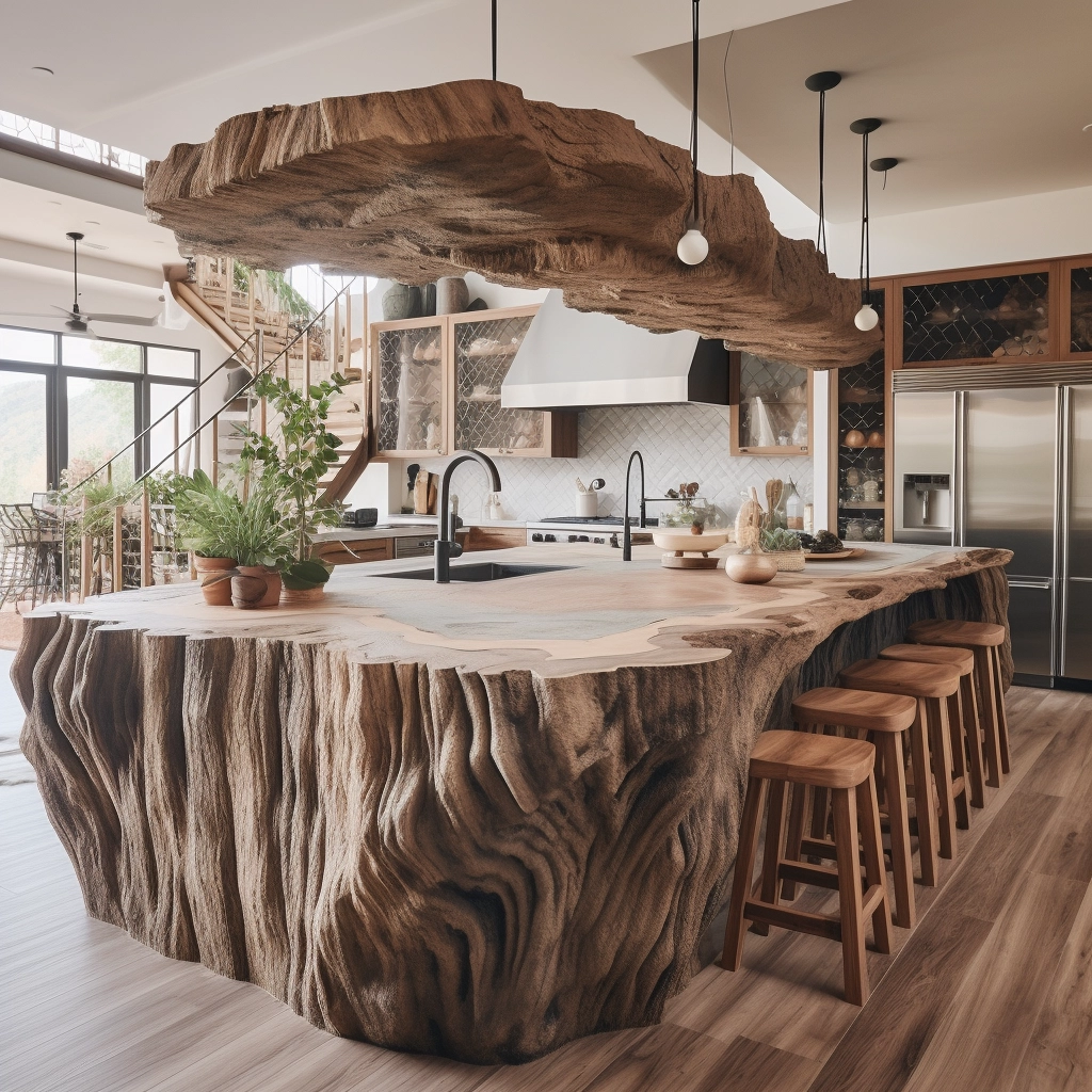 Harmony of Style & Utility Elevate Your Kitchen with a Luxurious Wooden Kitchen Island 🍽️🌿 (12)