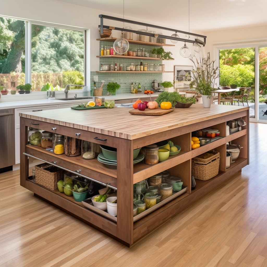 Harmony of Style & Utility Elevate Your Kitchen with a Luxurious Wooden Kitchen Island 🍽️🌿 (13)