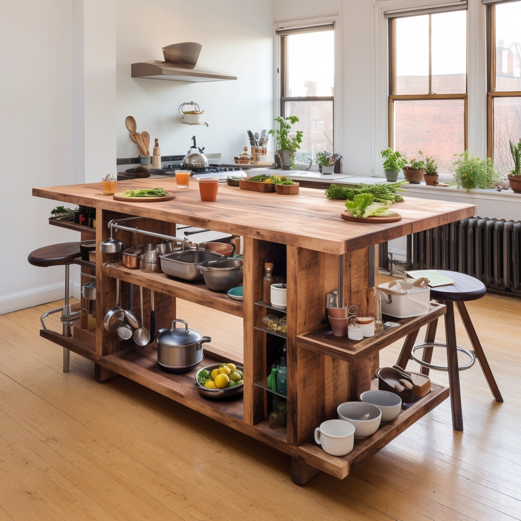 Harmony of Style & Utility Elevate Your Kitchen with a Luxurious Wooden Kitchen Island 🍽️🌿 (3)