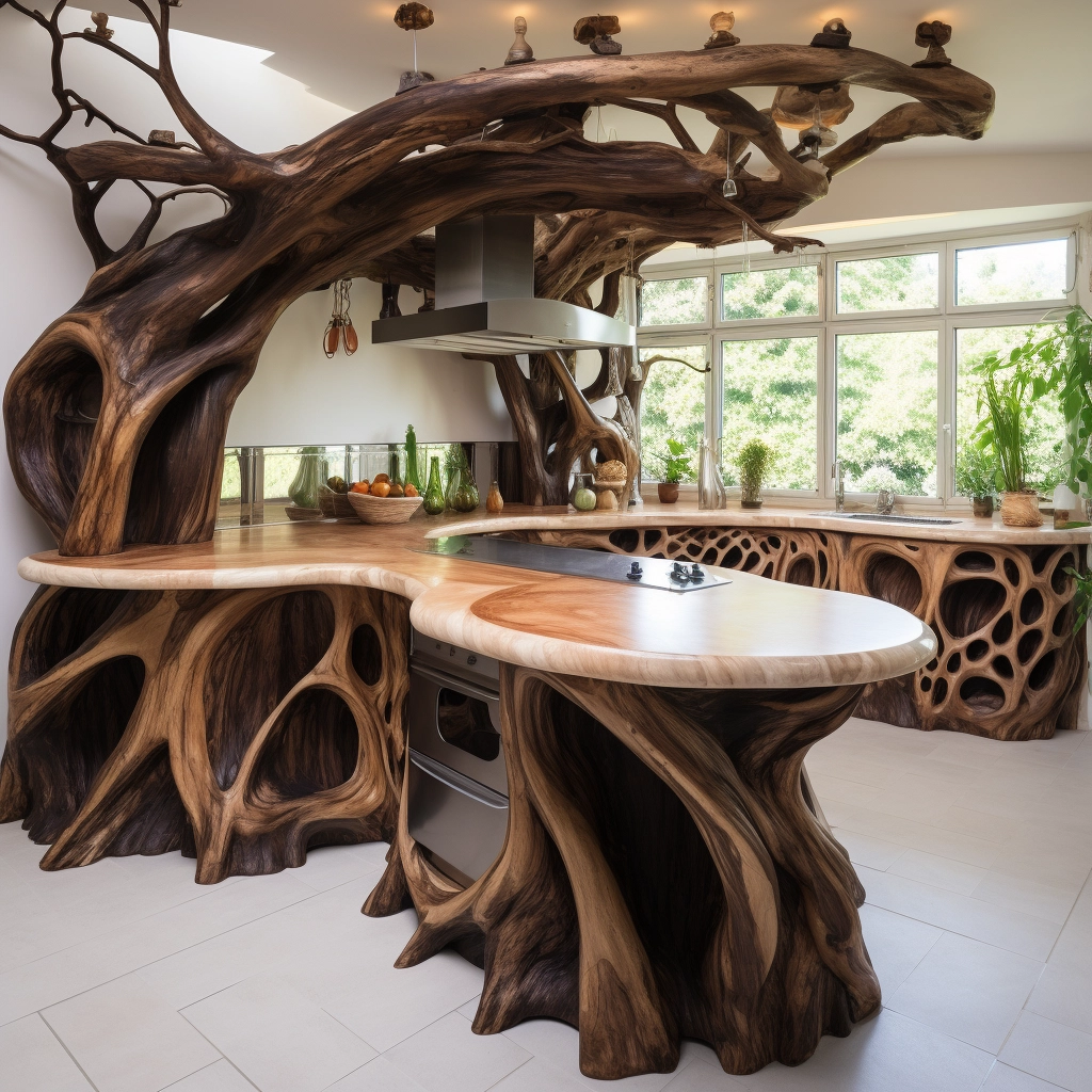 Harmony of Style & Utility Elevate Your Kitchen with a Luxurious Wooden Kitchen Island 🍽️🌿 (4)