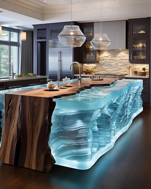 Harmony of Style & Utility Elevate Your Kitchen with a Luxurious Wooden Kitchen Island 🍽️🌿 (8)