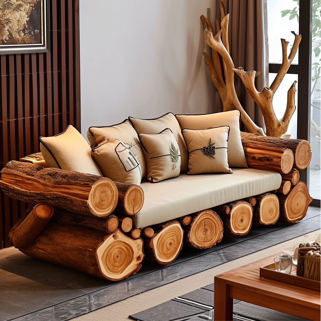 Log Home Comfort Creating Cozy Spaces with Wood Log Furniture (1)