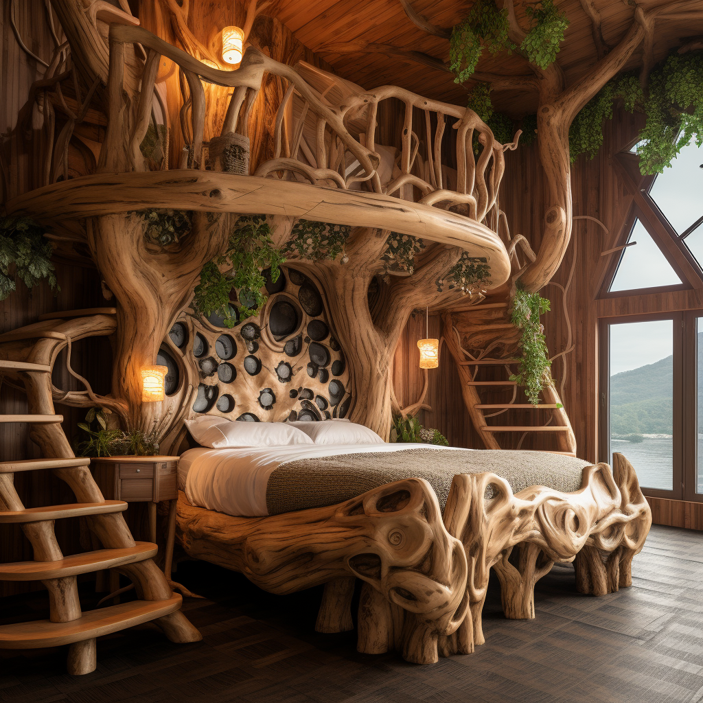 Log Home Comfort Creating Cozy Spaces with Wood Log Furniture (10)