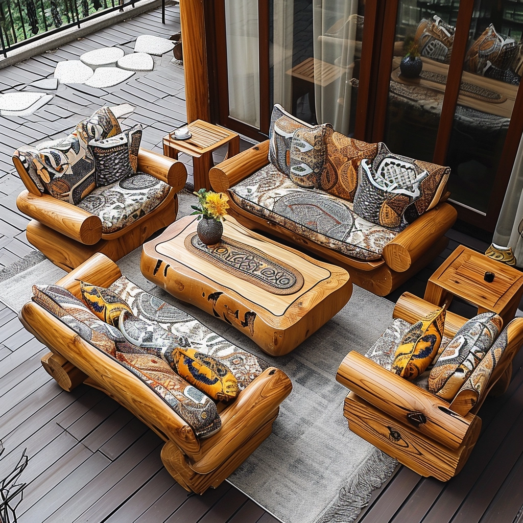 Log Home Comfort Creating Cozy Spaces with Wood Log Furniture (10)