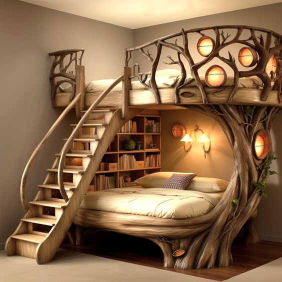 Log Home Comfort Creating Cozy Spaces with Wood Log Furniture (12)