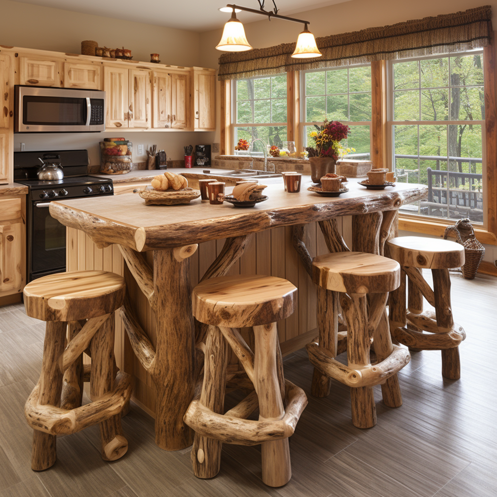 Log Home Comfort Creating Cozy Spaces with Wood Log Furniture (12)