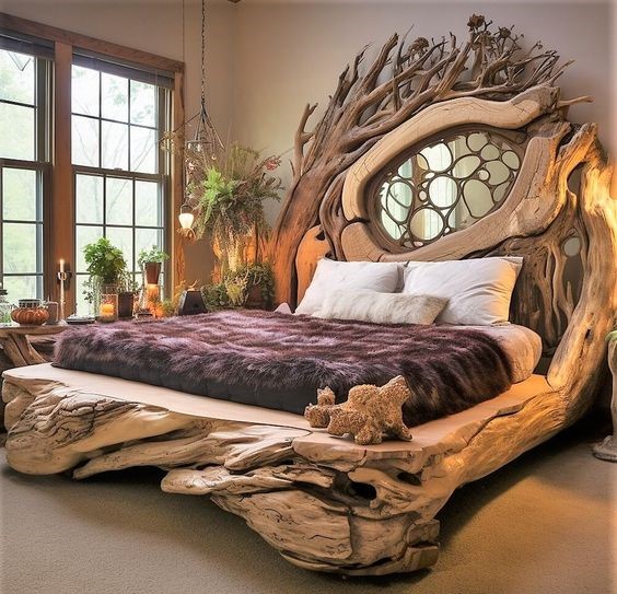 Log Home Comfort Creating Cozy Spaces with Wood Log Furniture (14)