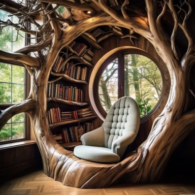 Log Home Comfort Creating Cozy Spaces with Wood Log Furniture (15)