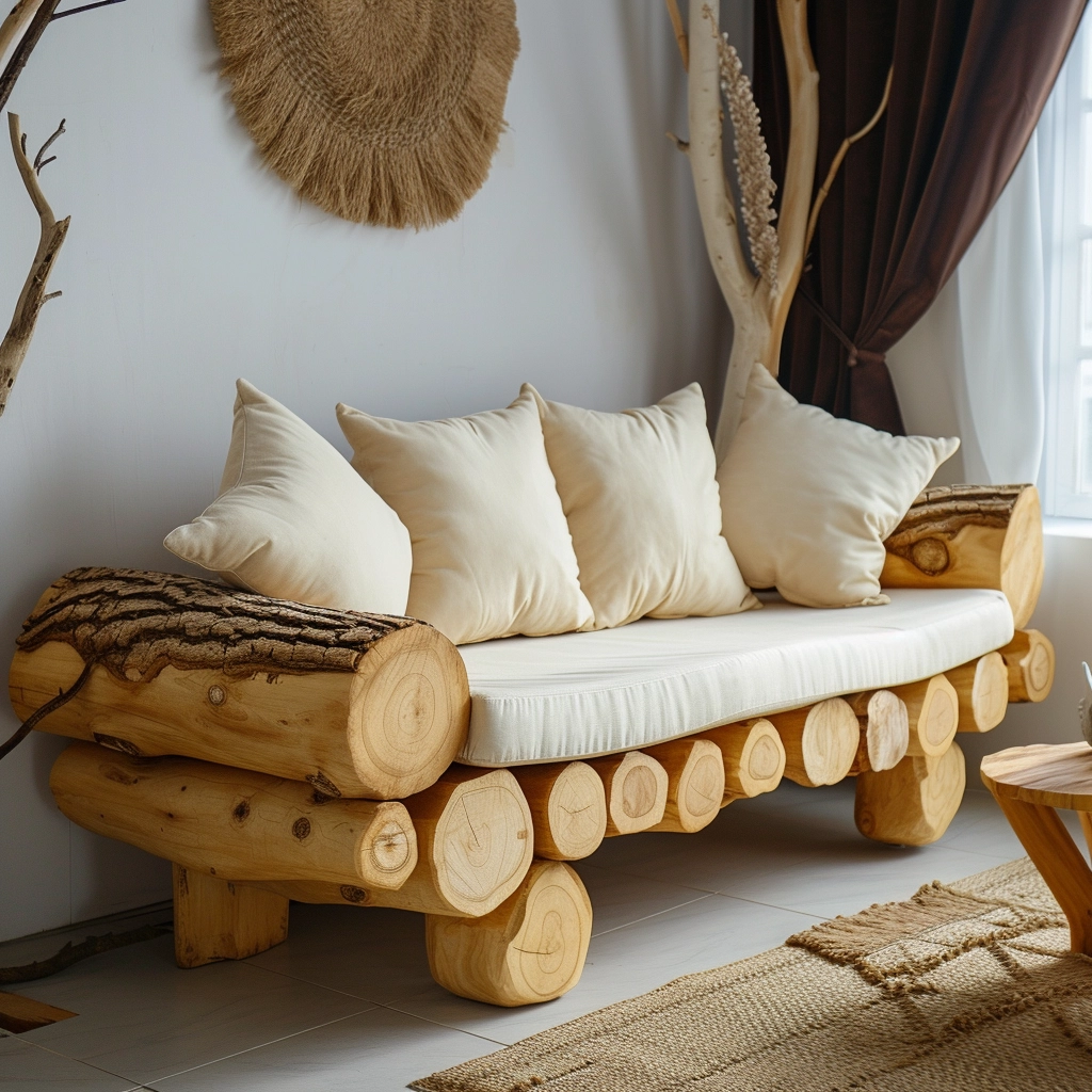 Log Home Comfort Creating Cozy Spaces with Wood Log Furniture (18)