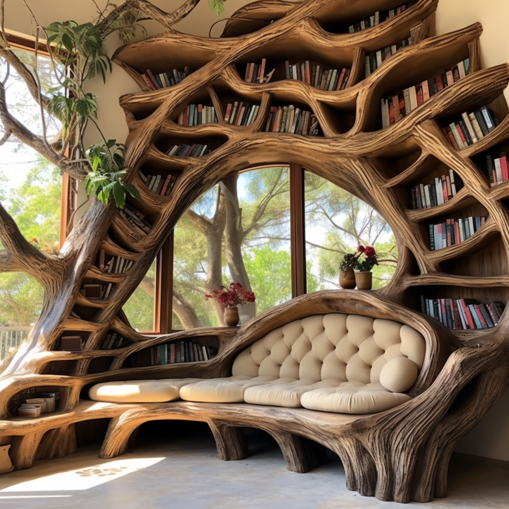 Log Home Comfort Creating Cozy Spaces with Wood Log Furniture (19)