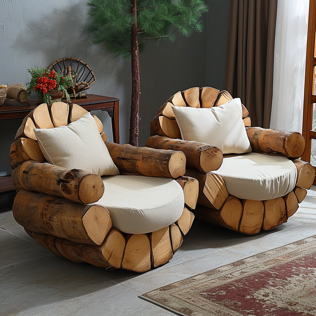 Log Home Comfort Creating Cozy Spaces with Wood Log Furniture (2)