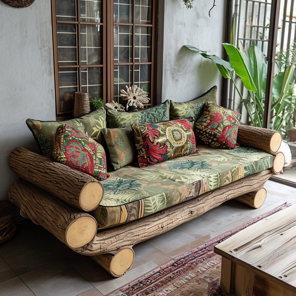 Log Home Comfort Creating Cozy Spaces with Wood Log Furniture (21)