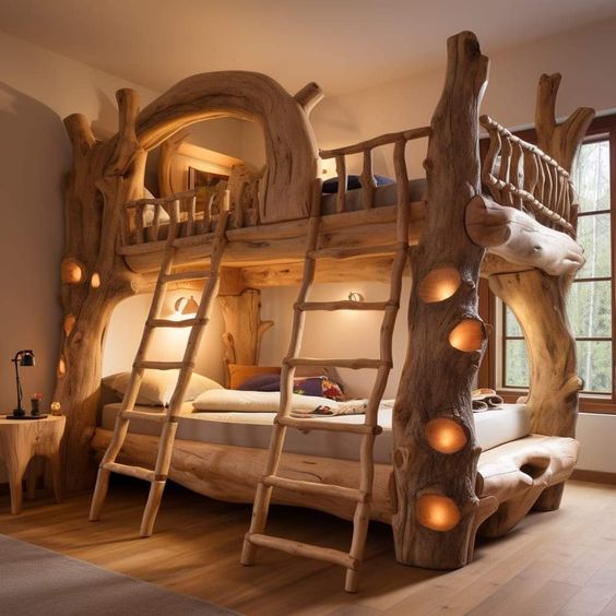 Log Home Comfort Creating Cozy Spaces with Wood Log Furniture (3)